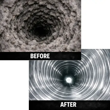 dryer vent cleaning before and after